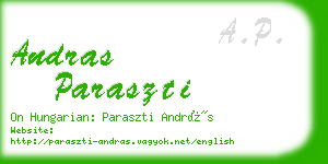 andras paraszti business card